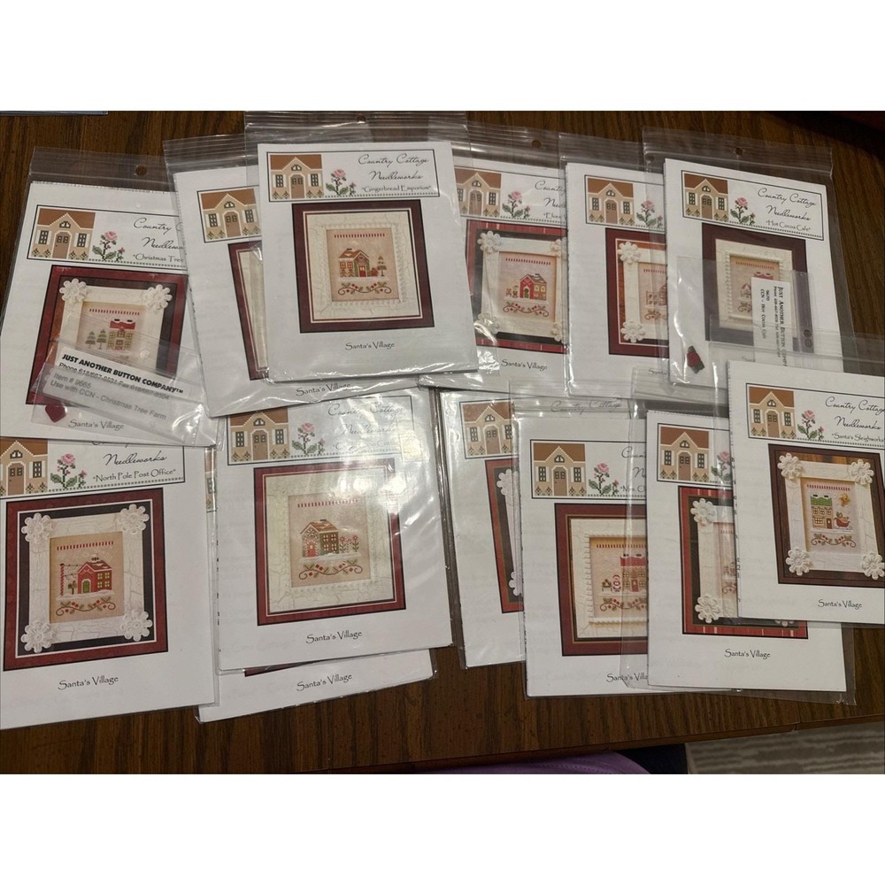 SANTA'S VILLAGE - COUNTRY COTTAGE NEEDLEWORKS - 12 PATTERNS - NEW